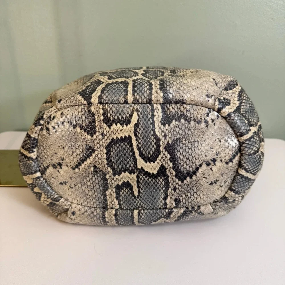 Coach Madison Python Embossed Marielle Leather Purse Snakeskin Shoulder Tote Bag - Picture 8 of 13